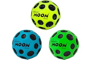 Waboba Moon Pelota de Goma para Interiores y Exteriores, Juego para Niños de Todas las Edades y Adultos, Juguete de Estimulación Sensorial - Pack de 3 (6.3cm)