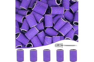 METEOROCK Bandes Abrasives pour Perceuse à Ongles 100 Pièces, Bandes Abrasives pour Ongles 150 Grain, Embout Emeri Ponceuse Ongles à Grain Moyen pour Acrylique, Bandes Abrasives pour Manucure Et Pédicure