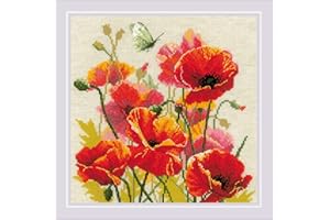 RIOLIS - Colore della fiamma 2214, Punto croce 30x30cm, Punto croce kit da ricamare, Disegni da ricamare, Embroidery kit, Set punto croce, Kit ricamo punto croce