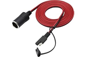 AAOTOKK Cigarette Lighter to SAE Battery Charging Cable,16AWG 12V 2 Pin SAE to Cigarette Lighter Female Plug Quick Release Disconnect Connector Plug Adapter Extension Charging Cable(2.4m/7.8ft-F)