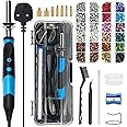 Windspeed Upgrade Hotfix Rhinestone Applicator Tool, Rapid-Heating Hot Fix Setter for Bedazzler Kit Hotfix Applicator for Crafts, 15 Color Rhinestones/ 7 Tips/Tweezers/Pencil/Brush (Blue)