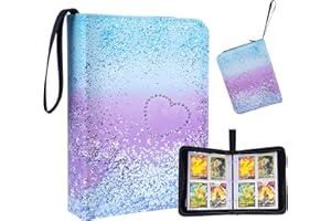 FINEASY Album na karty kolekcjonerskie, album kolekcjonerski na karty, album kolekcjonerski z 4 przegródkami, 400 przegródek, uchwyt na karty kolekcjonerskie z 50 pokrowcami, kolekcja gier kart