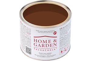 TecnoChalk® Home & Garden Nuova Chalk Paint Extra Forte - Non Richiede Finitura – Ricolora Senza Carteggiare Casa e Giardino - Vernice tutto-in-uno - Senza Solventi - Colore Marrone RAL 8011 (500 ml)