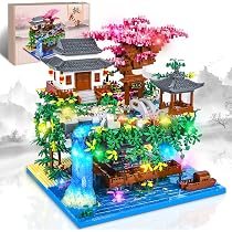 LULUFUN Sakura Tree Temple Building Blocks Set de Blocs de Construction, Jouet Cadeau pour Adolescents et Adultes