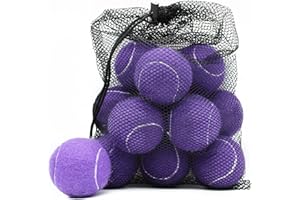 Magicorange Lot de 12 balles de Tennis d'entraînement avancées pour Chien avec Sac en Maille pour Un Transport Facile, idéal pour Les débutants