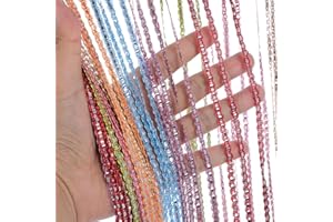 Wedhapy Fly Curtains for Doors 39.37x78.74 Door Curtain Fly Screen, Tassel Type Hanging Lightweight Shiny Decorative Fly String Curtains for Doors Doorways Rainbow Color