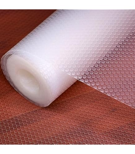 Origuuds Lademat, EVA-Materiaal Waterdichte Ladebekleding Antislipmat Koelkastbekleding, Niet Klevend, voor Keukenkasten, Laden, Kast (Wit/40cm x 600cm