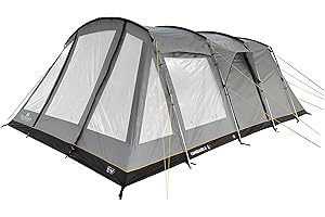 Hi-Gear Vanguard Nightfall 6 Tent for 6 People with Darkened Bedrooms, Living Area, 6 Man, Easy to Pitch, Sewn In Groundsheet, Spacious, Family Camping, Festivals, Weekend Trips, 6000mm HH, Grey
