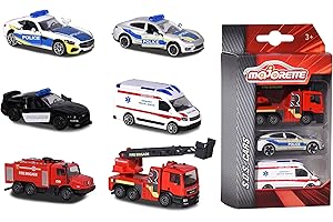 Majorette SOS Zestaw 3 Pojazdy Die Cast, Model niespodzianki, 3 lata, 212057261038