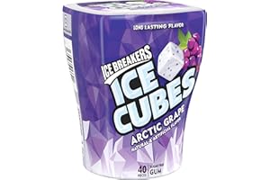 ICE BREAKERS ICE CUBES Sugar Free Gum, Arctic Grape, 40 Piece