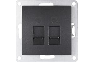 MC POWER Prise réseau | FLAIR | 2 x RJ45, UP, anthracite, mat