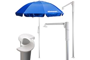 Athenamare, Ombrellone da Spiaggia Antivento, Telo Azzurro H 2,20 m