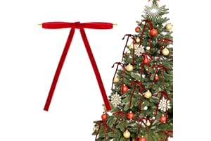 GEBETTER 24Pcs Lazos Navidad Rojos Terciopelo 13x18 cm Alambre Dorado, Lazos Navideños Decoración Árbol Navidad Manualidades Adorno Caja Bolsa Regalo Botella Vino Guirnalda Escalera (Rojo 2)