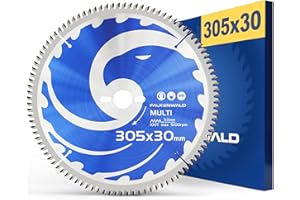 FALKENWALD - Hoja de Sierra Circular 305 x 30 mm - Ideal para Madera - Metal y Aluminio - Disco de Corte compatible con Sierra Tronzadora y Sierra Circular de Bosch, DeWalt & ATIKA