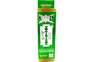 RAZOR BLADES CLUB 100 Lamette Da Barba Sharp 7Am Super Platinum | Lamette Di Ricambio Per Rasoio Di Sicurezza | Lamette A Doppio Filo Per Rasoio Uomo Rivestite Al Platino