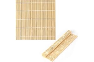 LUTER 9 x 9.5 Pouces Bambou Naturel Tapis à Sushi Outil De Fabrication De Sushi Rouleau à Sushi Pour Faire Des Sushis (2pcs)