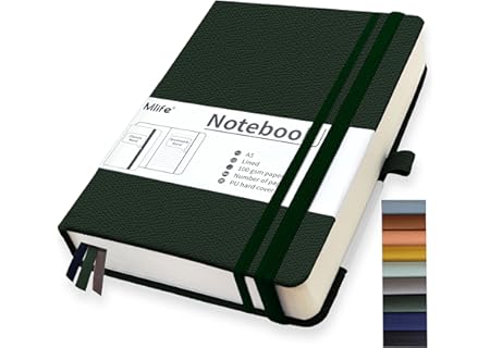 Mlife A5 Anteckningsbok, 360 Sidor, 100 G/M2 Bläckresistent Papper Med Vikbar Ficka För Kontor, Skol - Amazon Deal & Rabatt