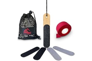 Black Volcanic - Lima para manos crossfit, Elimina callos y piel muerta para crossfit, escalada, gimnasia, calistenia con esparadrapo deportivo y bolsa transpirable.