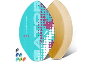 BPS New Zealand 'Gator' Skimboards with Colored EVA Grip Pad and High Gloss Clear Coat | Wooden Skim Board for Kids and Adults | Choose from 3 Sizes