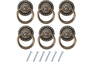 OUYANKA Schrankknöpfe 6 Stück Möbelgriffe Vintage Türknöpfe Messing Schrank Knöpfe Schubladenknöpf Griffe Möbel Vintage Schubladen Knöpfe für Kommode Schrank Möbel