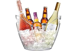 CAILION 8L Secchio di ghiaccio dello champagne, secchio di ghiaccio acrilico di grande capacità, secchio del vino, secchio dello champagne, contenitore di stoccaggio della frutta e della verdura (clear001)