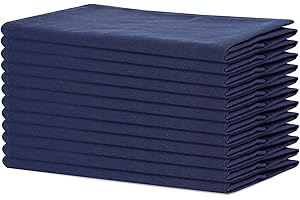 SWEETNEEDLE Sweet Needle - Pack of 12-100% Cotton Oversized Dinner Napkins 45 CM x 45 CM (18 IN x 18 IN), Navy - Heavy weight fabric for daily use with Mitered corners finish, Navy