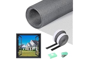 AFXXE Moustiquaire Rouleau,Découpable Moustiquaire Fibre de Verre,Résistant aux UV Moustiquaire au Metre,Filet Anti Moustique Fenetre 250 x 120cm DIY Toile Moustiquaire Gris