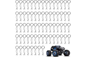 CiciIng 100 stycken RC karossklämmor, rostfritt stål R typ pin för 1/10 fjärrkontroll bil skal modell reservdel, silver kropp skal clip, kaross klämmor