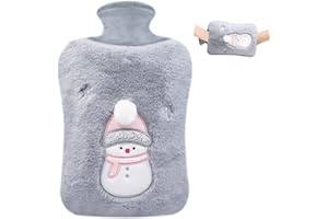 TOUYINGER Wärmflasche mit Bezug, 2 Liter Wärmflaschen Groß Wärmeflasche mit Kuscheligem Kunstfellbezug, Wärmflasche Kinder für Hand-Fußwärmer, Nacken-Schulter-Schmerzlinderung Schmerzlinderung