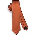 HISDERN Skinny Tie Solid Color 6cm Slim Ties for Men Wedding Classic Formal Business Necktie