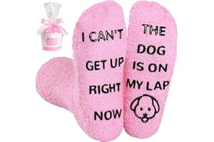 BISOUSOX Dog Cat Lovers Gifts For Mum Women Non Slip Fluffy Socks Novelty Socks for Women 3.5-7 Size Soft Funny Socks Birthday Funny Gifts for Wife Girlfriend