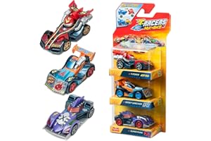 T-Racers Mix 'N Race Lot de 3 Voitures de Collection - Chaque Voiture Peut être divisée en Deux avec des pièces et des Roues interchangeables. Pack 4/4