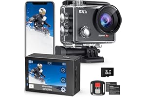 Hiicam Speed 10 Action Cam, 5K30FPS 30MP Actioncam 40M Unterwasserkamera Wasserdicht WiFi 170°Ultra Weitwinkel EIS Actionkameras Zoom 5X mit Fernbedienung und 2x1350mAh Akkus 64GB Speicherkarte