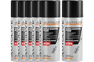 AUTOLIVE GROUP Spray Autoarranque - Arranca Motores - Liquido de Arranque - Pack de 6 Motor Starter - A130 Quick Starting Fluid 450 ml
