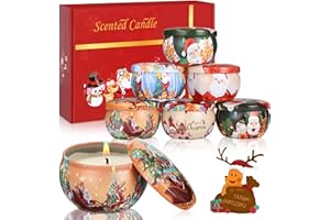 BAKEVIC SOBEAU Zestaw upominkowy świec zapachowych, 6 sztuk świec świątecznych do aromaterapii, naturalne świece zapachowe z wosku sojowego na Boże Narodzenie, zestaw upominkowy świec zapachowych dla kobiet