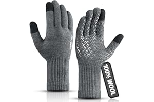 Rahhint Pro Wool Winter Gloves Men Women, Anti-slip Thermal Touch Screen Gloves with Napping Lining Keep Hand Warm Soft Gift