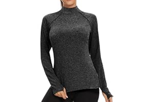 Soneven Camiseta Manga Larga Mujer Running Deporte Camisetas Térmica Elásticos Ropa Deportivo de Running Fitness Otoño Invierno