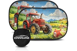 CARAMAZ Osłona przeciwsłoneczna dla niemowląt z certyfikatem ochrony przed promieniowaniem UV – Opti-Dark – ochrona przed słońcem – przyssawka – ochrona przed słońcem na szybę samochodu – ochrona