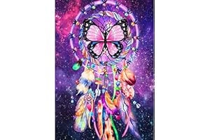 MXJSUA Fleur Diamond Painting Strass Complet, Broderie Diamant Kit Complet Fleur Diamond Painting, DIY 5D Diamant Painting Fleurs Peinture Diamant 5D Complet Papillon Rose 30x40CM