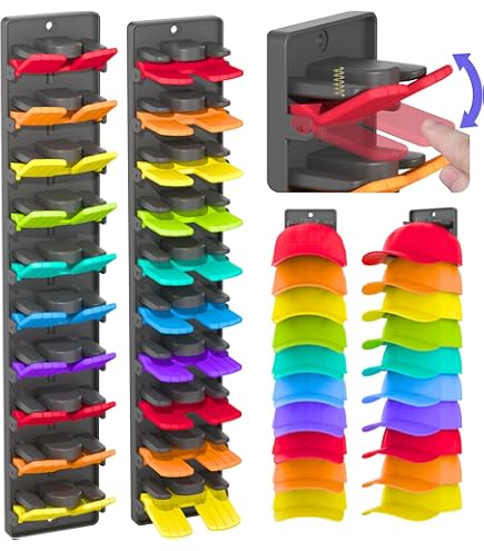 Homirty Organisateur De Chapeaux Pour Casquettes De Baseball - Support Mural Compact De Rangement Et De Présentation - Peut Contenir Jusqu'à 10 Chapeaux - Avec Adhésif Puissant - Trou Mural - Blanc