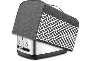 ‎YARWO Yarwo Abdeckhaube für 2 Scheiben-Doppelschlitz-Toaster, Edelstahl Abdeckung mit Oberem Griff, Zubehör, Schutzhülle für Meisten 2 Extra Breite Toastschlitze, Grau mit Diamant Muster