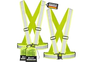 ‎FREEMIND freemind® Premium Reflektorweste mit extra breitem Reflektor, 360 Grad Sichtbarkeit Warnweste, verstellbar und elastisch, für mehr Sicherheit beim Jogging, Fahrrad Fahren, inkl. Beutel