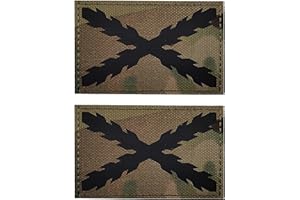 ODSS Reflectante infrarrojo IR Español Royal Tercios Bandera de Cruz de Borgoña Patch, España Bandera DIY Emblema Moral Táctico Militar Brazalete Insignias Parches Decorativos Apliques