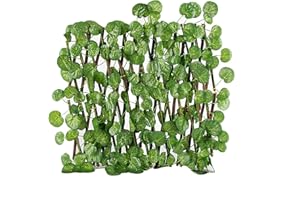 MISNODE Pantalla de valla extensible de pequeñas hojas artificiales de Begonia valla de simulación para celosía de privacidad, 40 cm jardín al aire libre