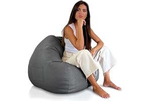 Aiire Fodera Pouf Poltrona a Sacco - Puffo per Sedersi Moderno senza Imbottitura per la Camera da Letto - Puff Bambini XXL, Bean Bag Chair o Puf Gamer Grandi Grigio