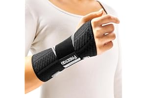 FREETOO Tutore Polso Destro o Sinistro Leggero per Tunnel Carpale, Polsiera Ortopedica Traspirante per Tendinite polso Adatto per Donna Uomo, Tutore Mano Regolabile per Distorsione, Trauma, Artrite