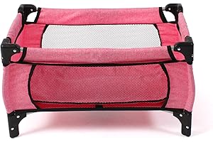 Bayer Chic 2000 653 57 - Lit de voyage de luxe pour poupées, jusqu'à 50 cm, couleur Rose