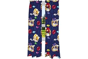 Franco Set di tende per finestre per camera dei bambini, 208 x 213 cm, Sonic The Hedgehog, anime