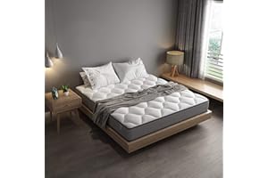 DEWINNER Matelas 140x190 en Mousse et Ressorts 20 cm Épaisseur Matelas 7 Zones Ergonomique, Hypoallergénique, Soutien Optimal, Confort (140x190x20cm)