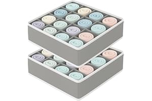 KATTAO Organizador cajones y armario 24 compartimentos - Organizador ropa interior, calcetines y cinturones - Organizadores de cajones - Drawer organizer